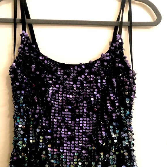 Adrianna Papell women’s sequined lace-up mini-dress. - Picture 1 of 5